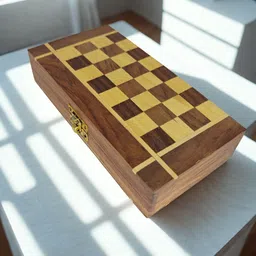 krafts & kreations Channapatna wooden chess medium 21 cm 4 cm Chess Board-picture-33