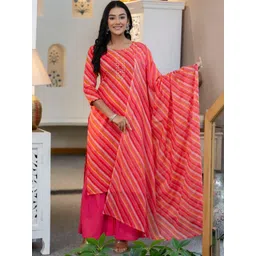 krambica Striped Pure Cotton Kurta With Palazzos & Dupatta-picture-42