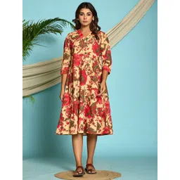 krambica Women Ethnic Motifs Printed Relax Fit A-Line Dress-picture-13