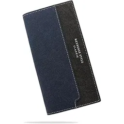 kraptick Men's Compact Credit Card Holder, Debit Card Holder, ATM Card Holder Organizer (Zipper, Blue, Faux Leather)-picture-31