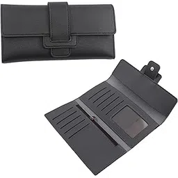 kraptick Women's Wallet -Stylish and Compact Purse Clutch Wallet for Women, Stylish Card Coin Holder, Debit Card Holder, Money Organizer and Travel Wallet for Women with 13 Slots (Black)-picture-14