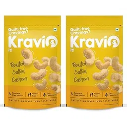 Kravio Premium Roasted Salted Cashew Nuts (2 X 200g) | Zero Cholesterol Natural Jumbo Size Whole Kaju Nuts & Dry Fruits | Rich in Protein, Roasted Crunchy Delicious Healthy Snacks-picture-26
