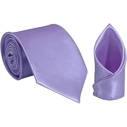 krawatte Men's Solid Satin Necktie with Pocket Square-picture-12