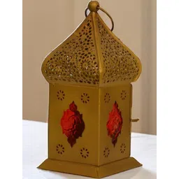 Kreative Arts Gold-Toned & Red Candle Holder-picture-35