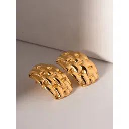 Krelin Gold Plated Texture Geometric Shaped Studs-picture-29
