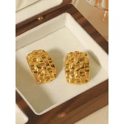 Krelin Gold Plated Texture Geometric Shaped Studs-picture-21