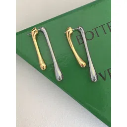 Krelin Rhodium-Plated Classic Dual Tone Classic Abstract Drop Earrings-picture-29