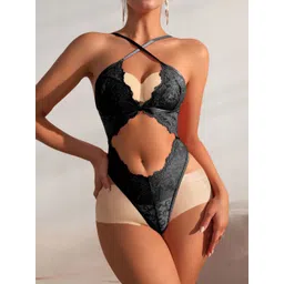 Krelin Self Design Halter Neck Bodysuit-picture-26