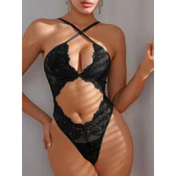 Krelin Self Design Halter Neck Bodysuit-picture-29