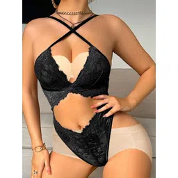 Krelin Self Design Halter Neck Bodysuit-picture-27