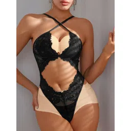 Krelin Self Design Halter Neck Bodysuit-picture-28