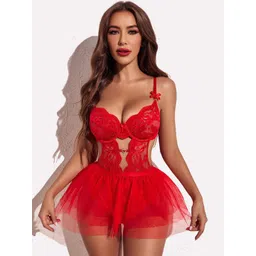 Krelin Women Tie-Ups Self Design Baby Doll-picture-16