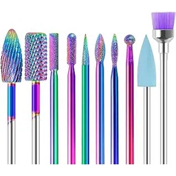 Kreni Nail Drill Bits 10Pcs Set Made of Tungsten Carbide Professional Remove Gel Acrylic Cuticle Nail File Bit Tools for Manicure Pedicure Home Salon Use Great Gift for Women Girls.-picture-53