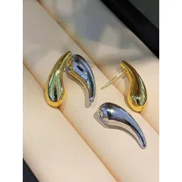 KRENOZ Rhodium-Plated Teardrop Studs-picture-25