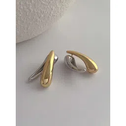 KRENOZ Rhodium-Plated Teardrop Studs-picture-20