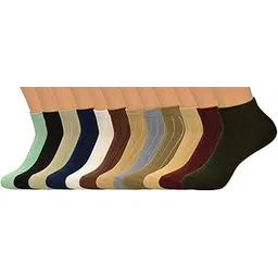 kridez Formal Ankle Length Cotton Socks PACK OF 12 Pair, Women's and Men's Modern Free Size Comfortable Socks Ideal for Sports Running Gym Office (Combo socks)-picture-11
