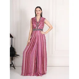 KRIDHAA FASHION BOUTIQUE Women Modal Striped Basic Jumpsuit with Embellished-picture-32