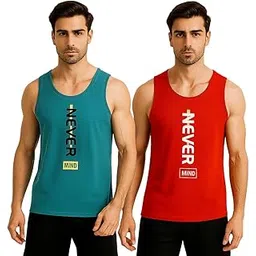 Krijas Men's Trendy Vest | Best for Gym & Beach | Never Mind Print-picture-46