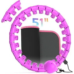 KRIPESH Weighted Hula Circle for Adults Weight Loss, Infinity Fitness Hoop Plus Size 52 Inch with Sweat Belt, Include 24 Detachable Links and Waist Trainer for Women with ABS (Style-2)-picture-26