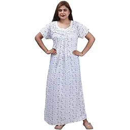 kripto katrox Cotton White Base Woman Nightwear and Nightgown-picture-38