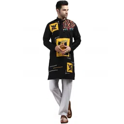 KRISHIV HANDICRAFT Men Ethnic Motifs Embroidered Patchwork Kurta-picture-19