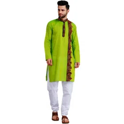 KRISHIV HANDICRAFT Men Patchwork Khadi Handloom Kurta-picture-14