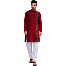 KRISHIV HANDICRAFT Men Patchwork Khadi Handloom Kurta-picture-16