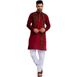 KRISHIV HANDICRAFT Men Patchwork Khadi Handloom Kurta-picture-14