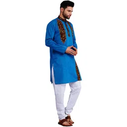 KRISHIV HANDICRAFT Men Patchwork Khadi Handloom Kurta image 4