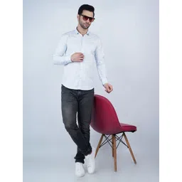 krishna boutique Men Slim Fit Geometric Printed Spread Collar Cotton Casual Shirt-picture-25