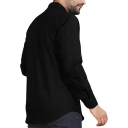 krishna boutique Men Slim Fit Solid Spread Collar Cotton Casual Shirt image 2