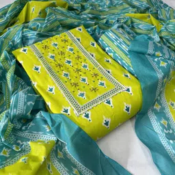 krishna boutique Unstitched Pure Cotton Salwar Suit Material Printed-picture-17