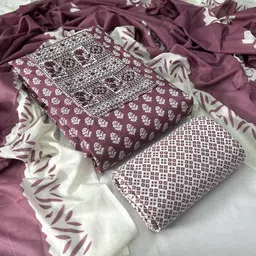 krishna boutique Unstitched Pure Cotton Salwar Suit Material Printed-picture-32