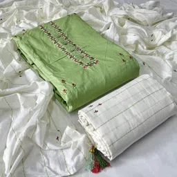 krishna boutique Unstitched Pure Cotton Salwar Suit Material Printed image 1