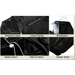 krishnaapparels Men Shirt & Pyjama set Black Solid image 5