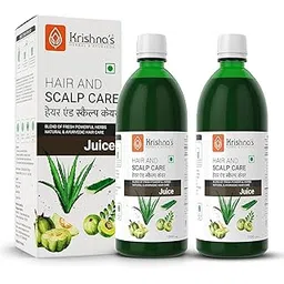 krishna's herbal & ayurveda Krishna's Hair And Scalp Care Juice 1000 ml | Blend of 7+ Ayurvedic Herbs | No Artificial Colors, Flavours & Sugars | Use 60 days for best results - (Pack of 2)-picture-26