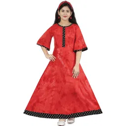 KRISHTINA Girls Abstract Printed Maxi Dress-picture-13