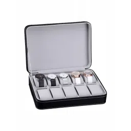 KriShyam Black 10-Slot Portable Zipper Watch & Jewellery Organiser-picture-25