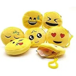 krisus 12pcs Cute Emoji Smiley Coin Pouches – Mini 4-Inch Zipper Bags with Keychain for Return Gifts, Jewelry, Earphones, Pendrive & Small Accessories Storage-picture-47
