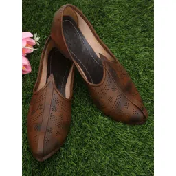 KRITARTH Men Textured Leather Mojaris-picture-22