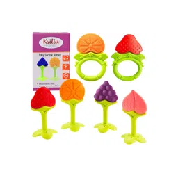 Kritiu 6-Pcs Green & Red Silicone Fruit Shape Baby Teether-picture-41