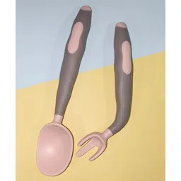 Kritiu Baby Flaxible Training Spoon and Fork Set - Dark Grey-picture-15