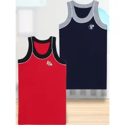 Kritiu Kids Pack of 2 Pure Cotton Basic Innerwear Vests-picture-44