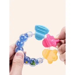 Kritiu Kids Squeezy Food Feeder Bottle With Spoon & Rattle Teether - Blue-picture-17