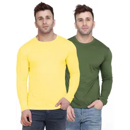 Kroptee Men 2 Yellow and Green T-Shirts-picture-38