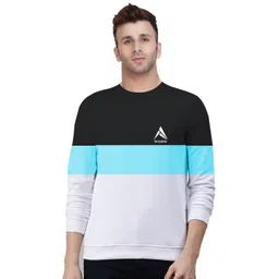 Kroptee Men Colourblocked Round Neck Cotton Sweatshirt-picture-18
