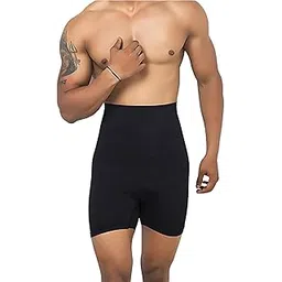 kroywen Men's Fitness Body Shaper Belly Girdle Stomach Compression Boxer Briefs Thigh Slimmer for Exercise & Workouts Comfortable Shaping Underwear for Enhanced Performance Black-picture-53