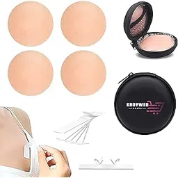 kroywen Silicone Nipple Covers Reusable for Women (2 Pair) with Double Sided Tape 36 Pieces, Fashion Clothing Accessory Nude-picture-25