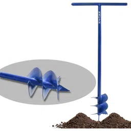 krufe Heavy Duty Post Hole Hand Auger (Dual Blade, Blue) Garden Tool Kit-picture-21