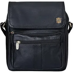 kruger-brent Euron 9" Genuine Leather Men Women Messenger Sling Bag | Multipurpose Cross-Body Bag For Travel, Work & College | Adjustable Strap | Multiple Pockets-picture-15